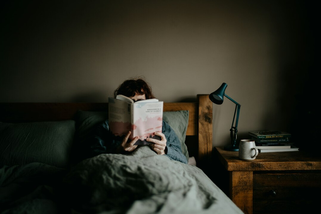 person reading health book